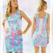 Lilly Pulitzer Dresses | Lilly Pulitzer Cathy Pink Pout Barefoot Princess Lack Back Shift Dress Pink Blue | Color: Blue/Pink | Size: 0