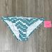 Kate Spade Swim | Kate Spade Woman's Harbor Fog Woven Print Full Classic Bikini Swim Bottoms Sz Xs | Color: Green/White | Size: Xs