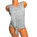 J. Crew Tops | J.Crew Tie Front Tank Top Womens Grey Space Dyed Sleeveless L7424 Size Xs | Color: Gray/White | Size: Xs