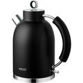 ASCOT Electric Kettle, Stainless Steel Electric Tea Kettle Gifts for Men/Women/Family 1.5L 2200W Retro Tea Heater & Hot Water Boiler, Auto Shut-Off Boil-Dry Protection (Black)