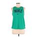 Nike Active Tank Top: Green Print Activewear - Women's Size Medium