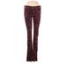 Citizens of Humanity Velour Pants - Super Low Rise: Burgundy Activewear - Women's Size 27