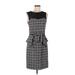 Black Saks Fifth Avenue Casual Dress - DropWaist: Gray Plaid Dresses - Women's Size 6