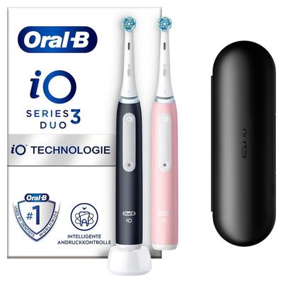 Oral-B - iO 3 + 2. Handstück in Schwarz/Pink Elektrische Zahnbürsten 1 ct (129.89 € / 1 ct)