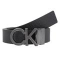 CALVIN KLEIN - CK Pique Wendegürtel Leder Gürtel Schwarz Herren