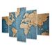 Breakwater Bay Ancient Map of the World VII - World Map Metal Wall Art Set Metal in Blue | 32 H x 60 W x 1 D in | Wayfair