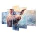 Design Art Sweet Piglette - Animals Metal Wall Art Living Room Set Metal in Blue/Pink | Wayfair MT103284-373