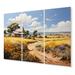 Design Art Barn Country Legacy Pointillism I - Farmhouse Metal Wall Art Living Room Set Metal in Blue/Yellow | 28 H x 36 W x 1 D in | Wayfair