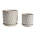 Joss & Main Keta Ceramic Planters - Contemporary Planter Set - Simple Home or Office Decor Ceramic in Gray/Brown | Wayfair