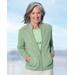 Appleseeds Women's Bayside Cotton Zip-Front Cardigan - Green - 3X - Womens