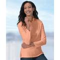 Appleseeds Women's Essential Solid Mockneck Henley - Orange - 3X - Womens