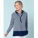 Appleseeds Women's Stripe & Dot Knit Hoodie - Multi - XL - Misses