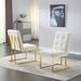 Everly Quinn Modern Dining Chair Set Of 2 Upholstered/Metal/Fabric in Yellow/Brown | 37.4 H x 20.5 W x 27.8 D in | Wayfair