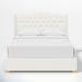 Birch Lane™ Mallory Upholstered Wingback Bed Metal in White/Black | Twin | Wayfair B1628B1573E64D1AA9367E5E2E3065EC