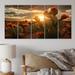 Dakota Fields Green Coral Cactus Field w/ Sunset - Floral Metal Art Print Set Metal in Green/Orange | 28 H x 60 W x 1 D in | Wayfair