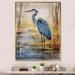 Bay Isle Home™ Blue Heron by the Watersite Watercolor - Print on Canvas Metal in White | 40 H x 30 W x 1.5 D in | Wayfair