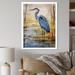 Bay Isle Home™ Blue Heron by the Watersite Watercolor - Print on Canvas Metal in White | 40 H x 30 W x 1.5 D in | Wayfair