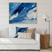 Wrought Studio™ Bliss Of Happiness Abstract In Retro Blue - Abstract Painting Wall Art Living Room Metal in Blue/White | Wayfair