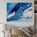 Wrought Studio™ Bliss Of Happiness Abstract In Retro Blue - Abstract Painting Wall Art Living Room Metal in Blue/White | Wayfair