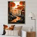 Wrought Studio™ Enigmatic Magical Mushrooms Retro Illustration - Abstract Landscape Canvas Wall Art Metal in Black/Gray/Orange | Wayfair