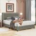 Wrought Studio™ Jaidev Solid Wood Platform Storage Bed Upholstered/Linen in Gray | 47.5 H x 64 W x 84 D in | Wayfair