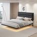 Wrought Studio™ Tufted Platform Bed w/ LED Lights Upholstered/Faux leather in Black | 41 H x 62.3 W x 82.5 D in | Wayfair