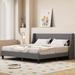 Ebern Designs Ajai Upholstered Platform Bed Upholstered in Gray | 38.5 H x 81.1 W x 81.1 D in | Wayfair 647CE3F3172C476FBEB2DDE0C9D36B35