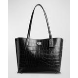 Willow Croc-embossed Leather Tote Bag