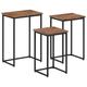 vidaXL Tables basses gigognes 3 pcs bois massif de teck