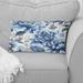 Designart "White And Blue Damask Breeze" Damask Printed Throw Pillow