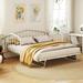White Twin Size Stylish Metal Daybed with Twin Size Adjustable Trundle