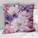 Designart "Springtime Purple Blossoms Botanical Pattern III" Floral Printed Throw Pillow