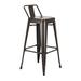 Gatsby Collection Mid-Century Metal Barstools with Low Backrest, Set of 4