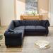 L-Shaped Sectional Couch 83.5" Oversized Corner Sofa 5-Seater Velvet Corner Sofas w/Pillows and Nailhead for Livingroom