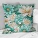Designart "Bohemian Dream Emerald Dahlia Pattern" Floral Printed Throw Pillow
