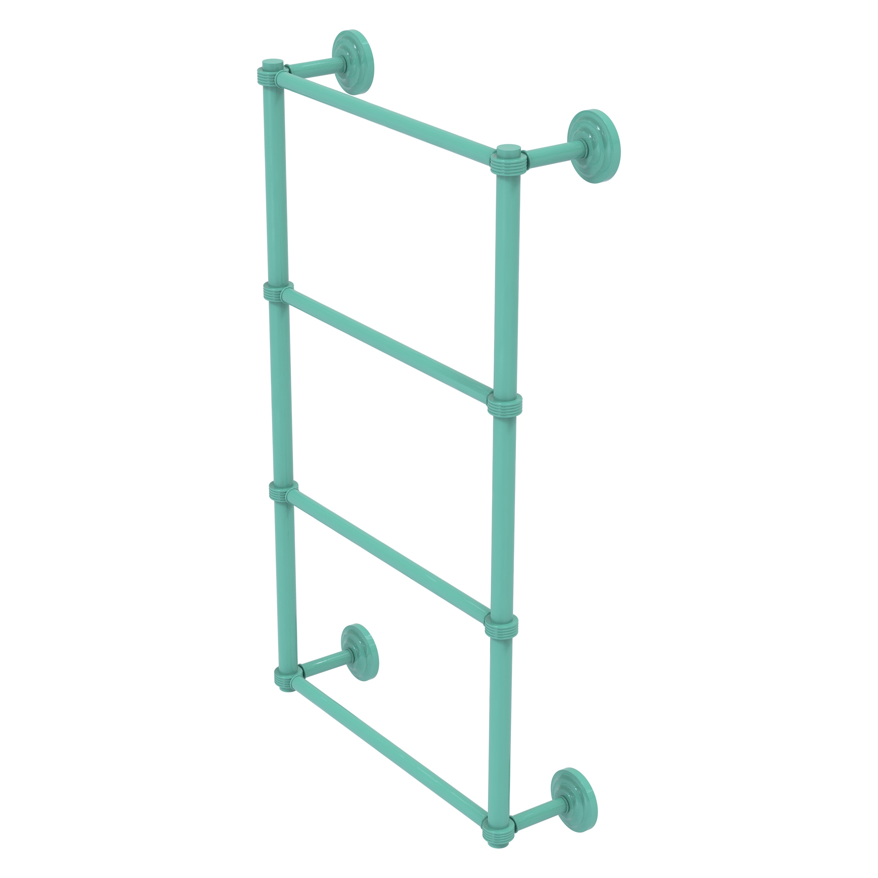 Allied Brass Que New Collection 4 Tier 24 Inch Ladder Towel Bar with Grooved Detail