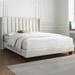 Yaheetech Upholstered Bed Frame with Wing Side Fabric Upholstered Bed with Headboard