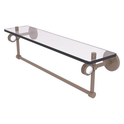 Allied Brass Clearview Collection 16 Inch Glass Shelf with Towel Bar and Dotted Accents