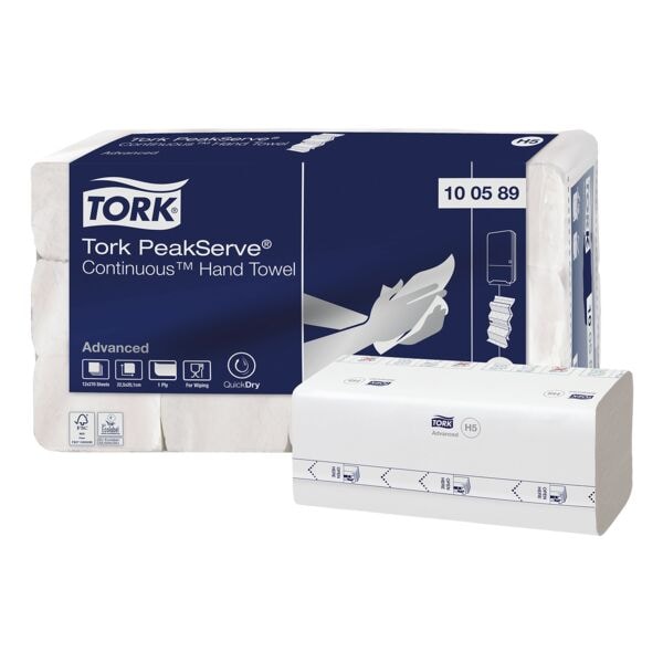 Tork Endlos-Papierhandtücher »PeakServe® Continuous™ Advanced« für H5 1-lagig weiß 32 weiß, 20.1 cm
