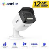 ANNKE 12MP PoE IP Camera Outdoor Security Bullet Camera for Home Surveillance Smart Human/Vehicle Detection Spotlight Color Night Vision 2.8mm Wide Angle Up to 512GB microSD Card