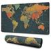 Colorful World Map Vintage Background Gaming Mouse Mat Rectangle 3XL Extra Large Mouse Pad 47.3 X 23.6 Inches Non-Slip Rubber Gaming Mouse Pad with Stitched Edges Office Mouse Pad for Women Men Kids