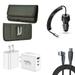 Travel Bundle for Boost Celero 5G 2024 Belt Holster Clip Carrying Pouch Case Screen Protector 40W Car Charger Power Adapter 3-Port Wall Charger USB C Cable (Midnight Green)