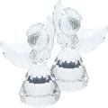 2pcs Crystal Angel Adorns Crystal Angel Figurine Christmas Decorative Clear Glass Home Decor Ornaments