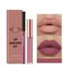 Melotizhi Lipstick Sets Multi Colored Smooth 1+1 Mattes Liquid Lipstick Lipliner Set One Steps Lip Makeup Set Pigment Velvet Bare Lip Dyeing Cup Waterproof Long Lasting Lip Color Set