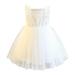 HAPIMO Girls s Party Wedding Dress Floral Lace Splicing Princess Dress Round Neck Mesh Tiered Ruffle Hem Cute Holiday Flying Sleeve Lovely Relaxed Comfy White 100