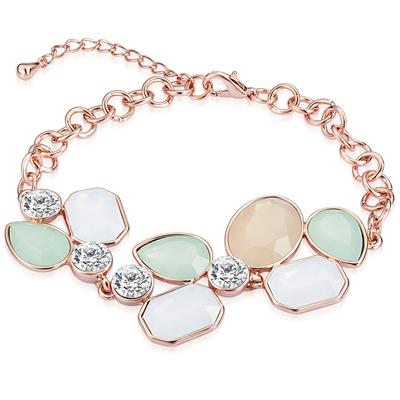Lulu & Jane Armband Metall-Legierung verziert mit Kristallen von Swarovski® in Roségold 19,0 cm Basislänge + 3,5 Verlängerung Damen Image