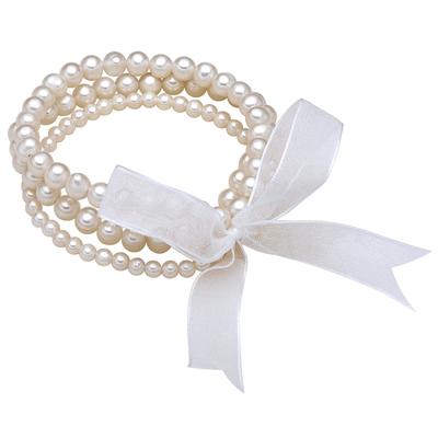 Lulu & Jane Perlen-Armband Süßwasser-Zuchtperle in Weiß 19,0 cm Damen Image