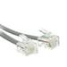 [Pack of 2] Telephone Cord (Voice) RJ11 6P / 4C Silver Satin Reverse 1 foot