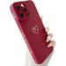 Compatible with iPhone 13 Pro Max Case Cute Luxury Heart Phone Case Side Pattern Soft TPU Shockproof Full Camera Lens Protective Case for iPhone 13 Pro Max 6.7 for Women Girl - Burgundy