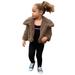 ASFGIMUJ Toddler Fall Jacket Kids Baby Boys Jacket Fall Winter Solid Cardigans Fuzzy Lightweight Jackets Warm Coats Outerwear girls Outerwear Jackets & Coats Brown 3 Years-4 Years